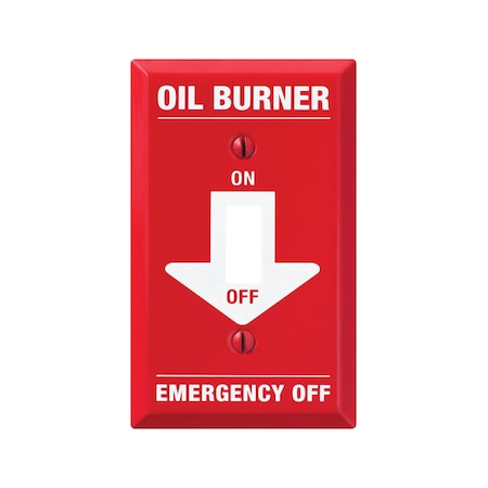 Amerelle Oil Burner Wall Plate, Number of Gangs: 1 gang Stamped Steel, Red C973T